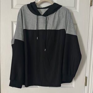 Chic Black and Gray Hoodie